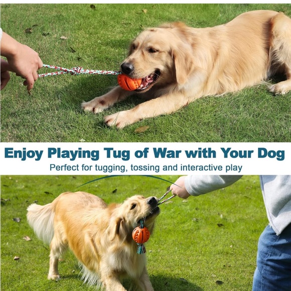 Ball🎾on Rope Dog🐕Toy For Fetch & Chew Reward & Exercise & Tug of War - Picture 7 of 10